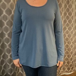 Lularoe Lynnae long sleeve tee slate blue size 2XL